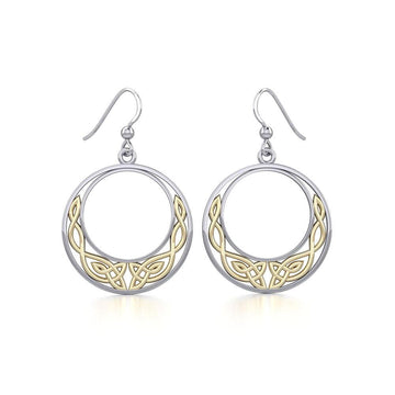 Celtic Moon Silver and 14K Gold accent Earrings TEV101 - Jewelry